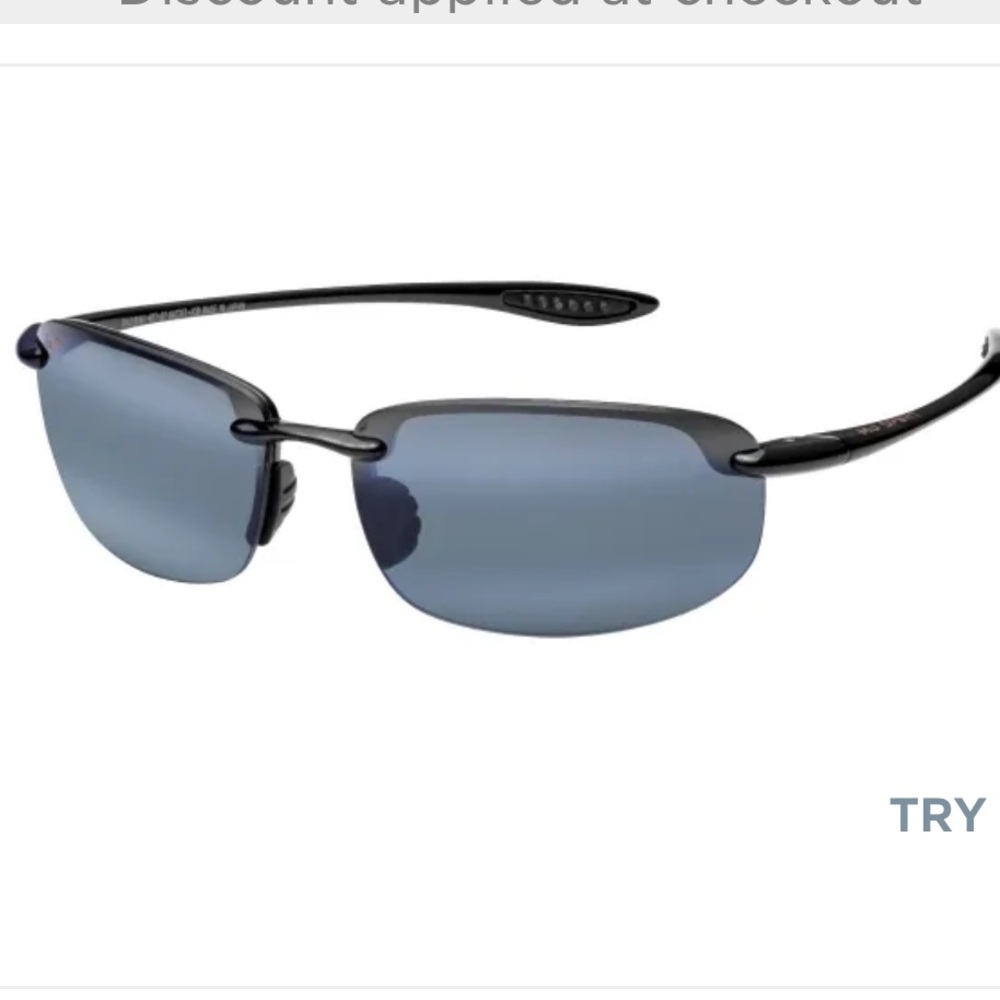 HO'OKIPA UNIVERSAL FIT Polarized Rimless Sunglasses Black - New - Medium
